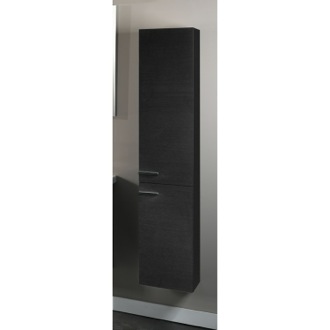 Storage Cabinet Tall Hanging Storage Unit With 2 Doors In Gray Oak Finish Iotti SB04